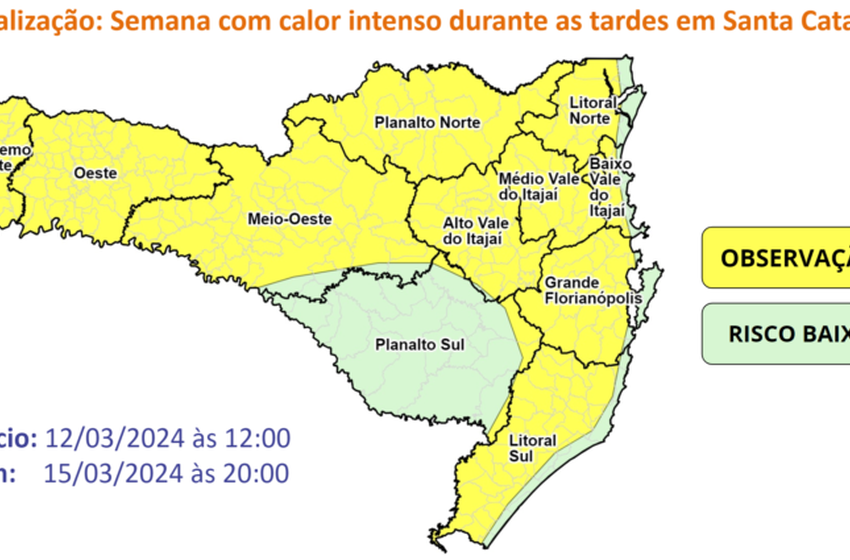 Despedida do verão: SC terá semana com calor intenso